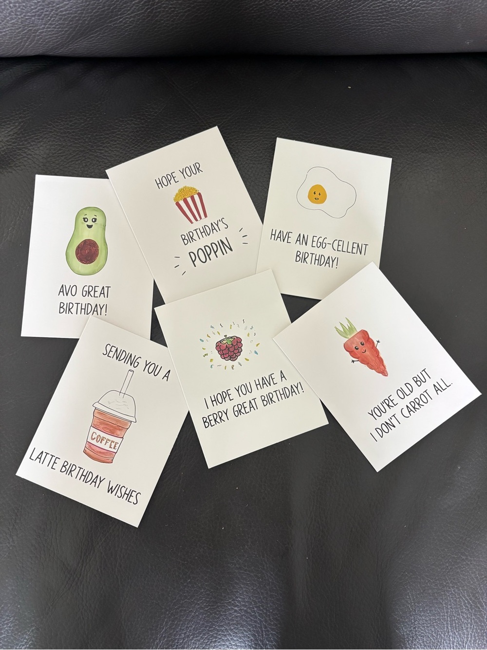 Assorted Food-Themed Birthday Cards - Pick 2